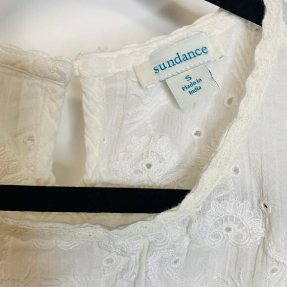 Sundance Cream Lace Blosue Eyelet Sz Small - Picture 3 of 4
